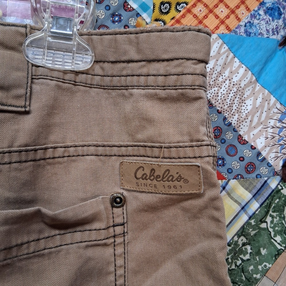 Cabelas Mens Double Knee Casuals Utility Pants Size 44x32 Tan Brown - Picture 6 of 16